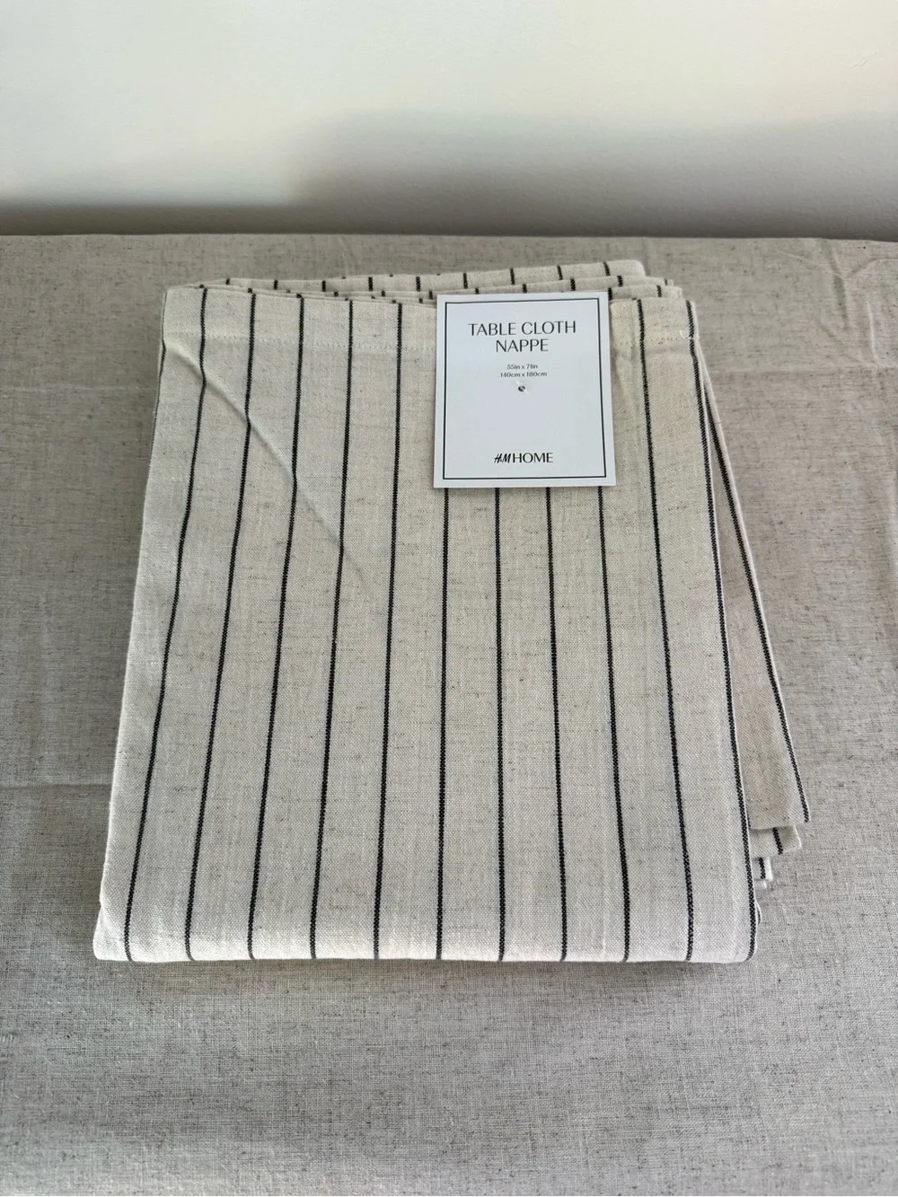 H&M Cream with Black Pinstripes Tablecloth
